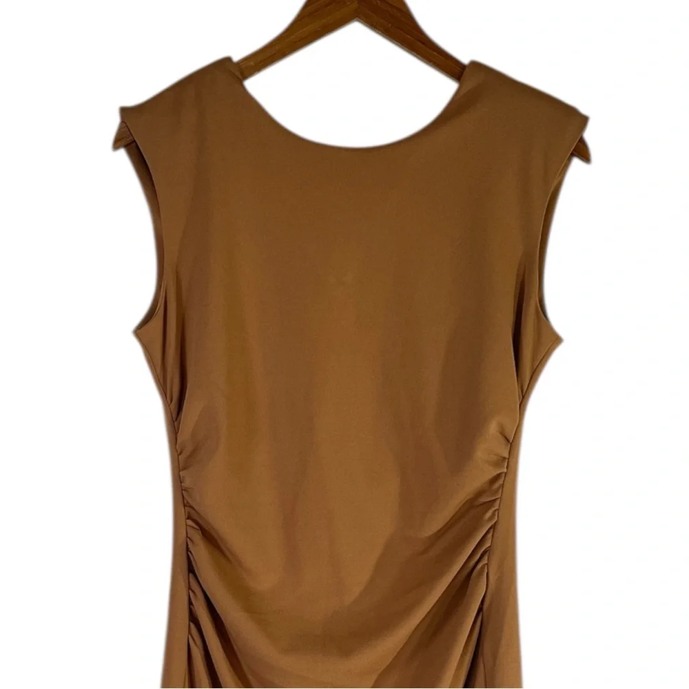Alex Marie Ruched Side Sleeveless Midi Sheath Dress Size 6 Machine Washable